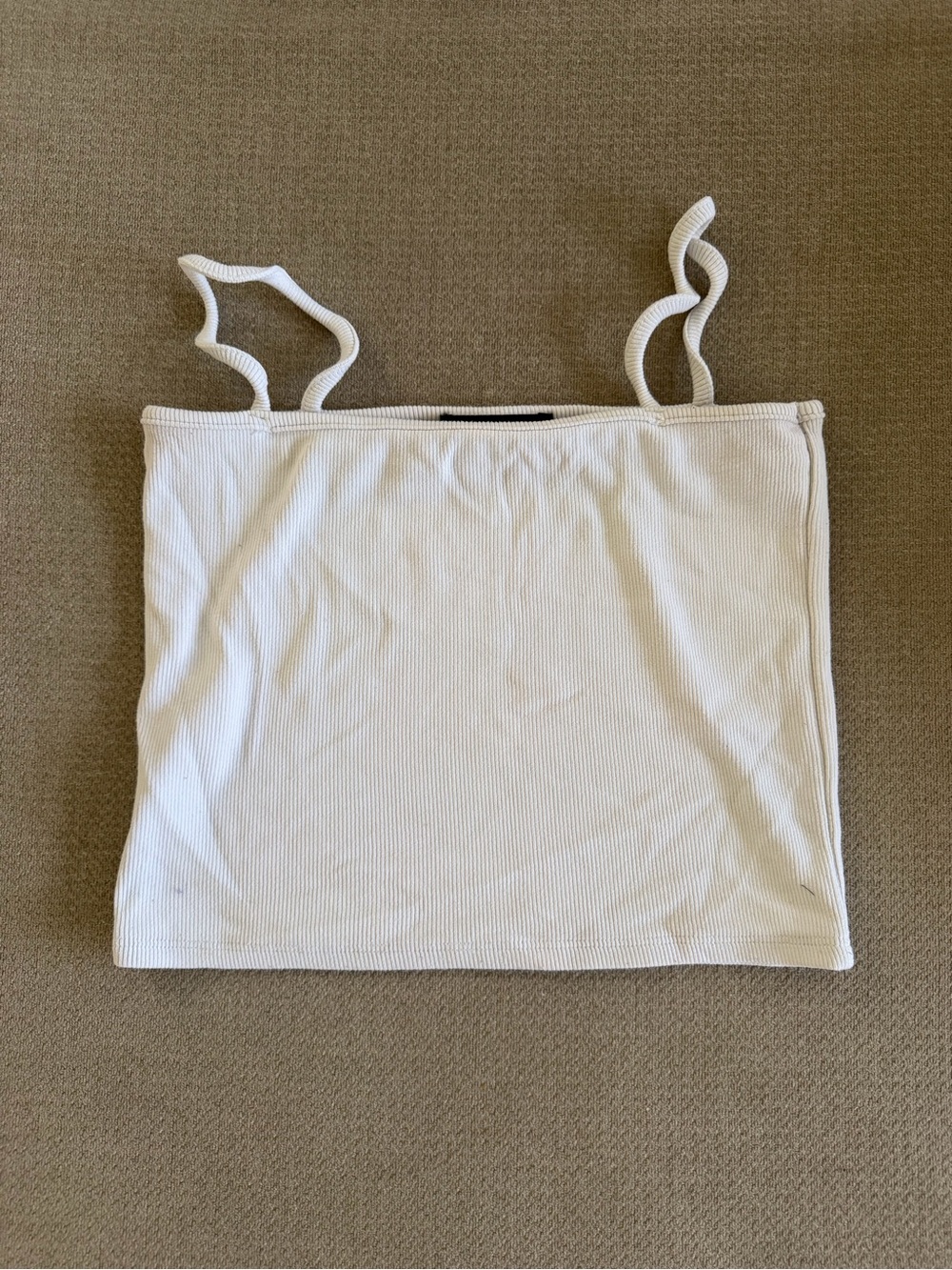 Brandy Melville Cream Ribbed Square Neck Cami